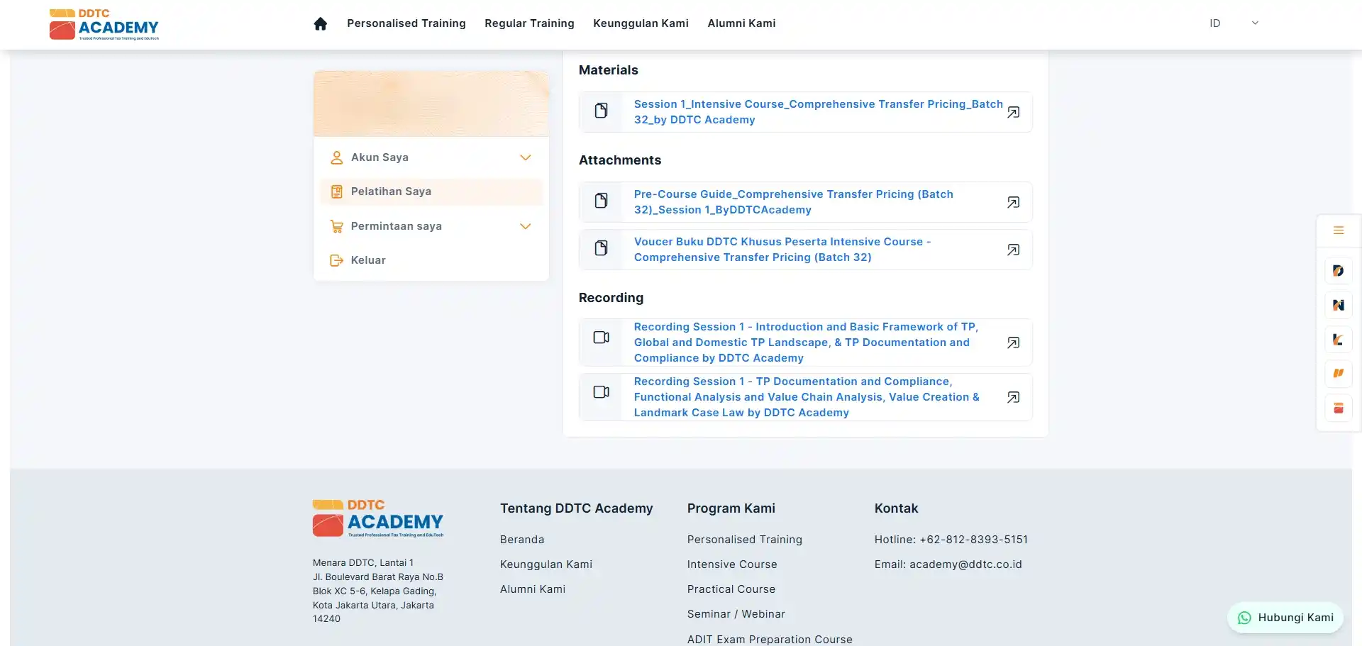 Rekaman Sesi 1 Kursus Transfer Pricing DDTC Academy Tersedia