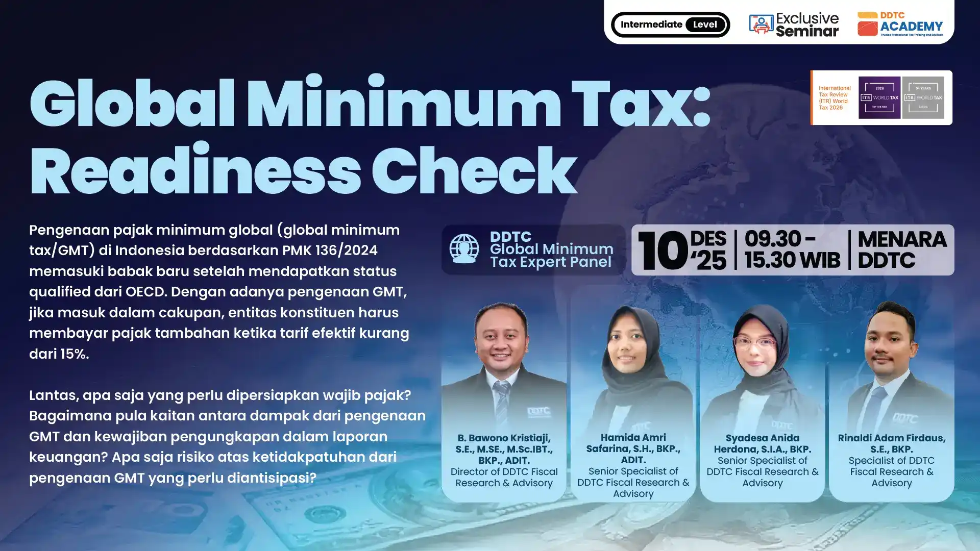 Pendaftaran Seminar Global Minimum Tax Tutup 9 Desember 2025