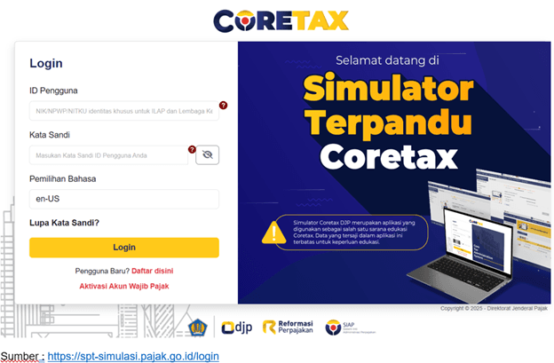 Simulator Coretax Bantu Isi SPT Tahunan Badan Secara Gratis